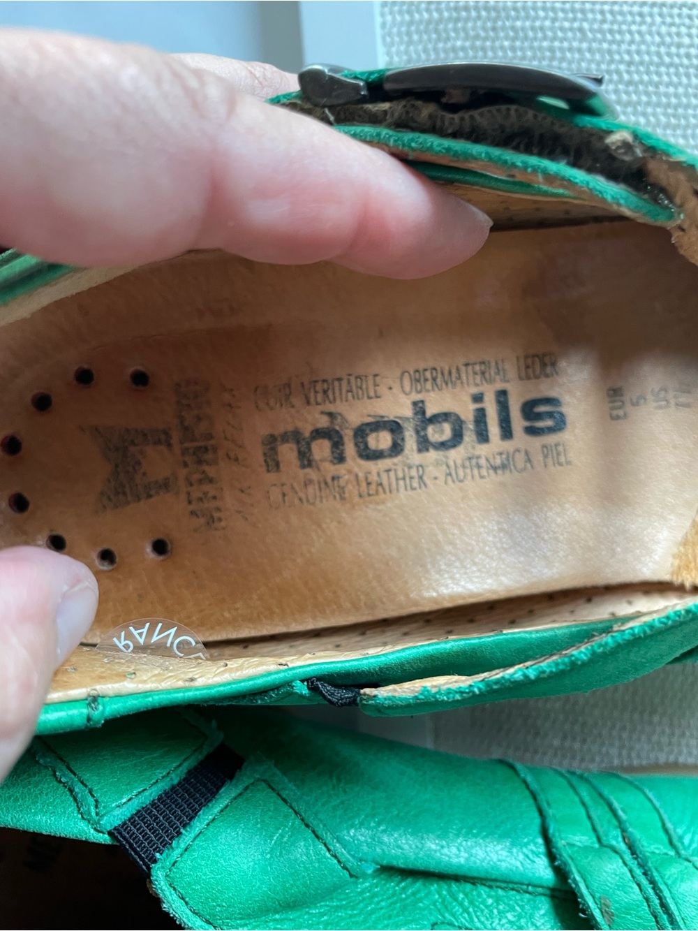Mephisto Mobils Mary Jane Green Suede Flats - Picture 5 of 11